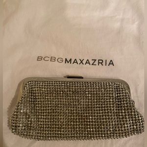 BCBG MaxAzria silver beaded clutch